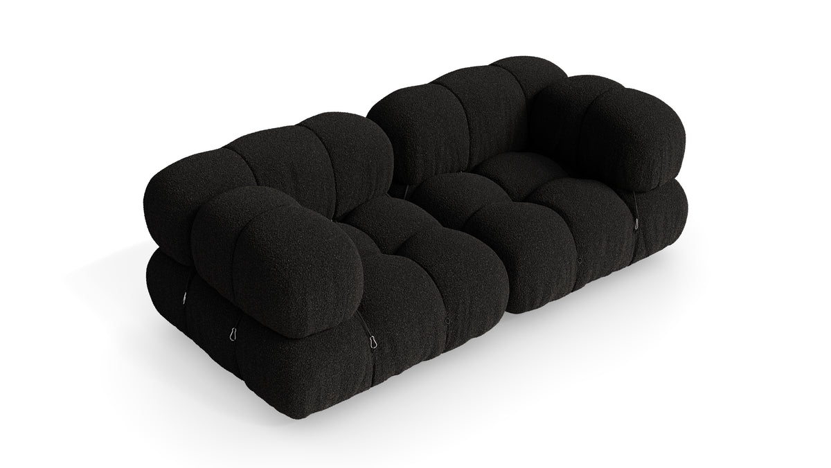Midnight Black Boucle Mario Bellini Camaleonda 2-Seater Sofa reproduction, Caméléonde Sofa: Two-Seater by Archetype Forms, in the USA and Canada - Hero