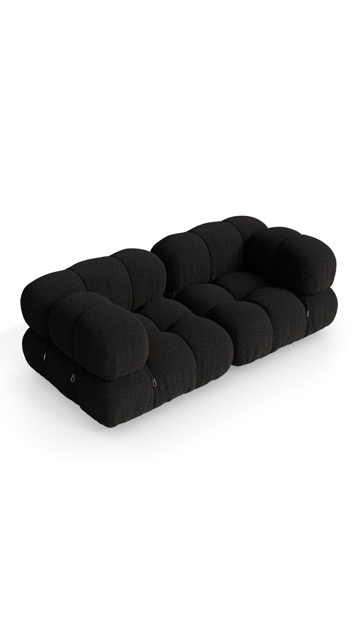 Midnight Black Boucle Mario Bellini Camaleonda 2-Seater Sofa reproduction, Caméléonde Sofa: Two-Seater by Archetype Forms, in the USA and Canada - Mobile Hero