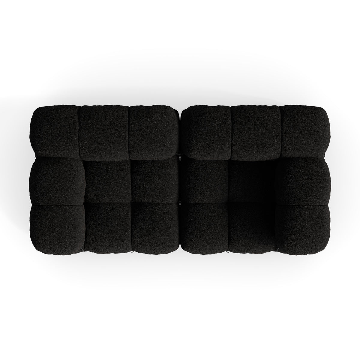 Midnight Black Boucle Mario Bellini Camaleonda 2-Seater Sofa reproduction, Caméléonde Sofa: Two-Seater by Archetype Forms, in the USA and Canada - Modular by Design, Birds Eye View