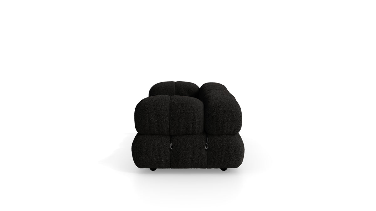 Midnight Black Boucle Mario Bellini Camaleonda 2-Seater Sofa reproduction, Caméléonde Sofa: Two-Seater by Archetype Forms, in the USA and Canada - Side