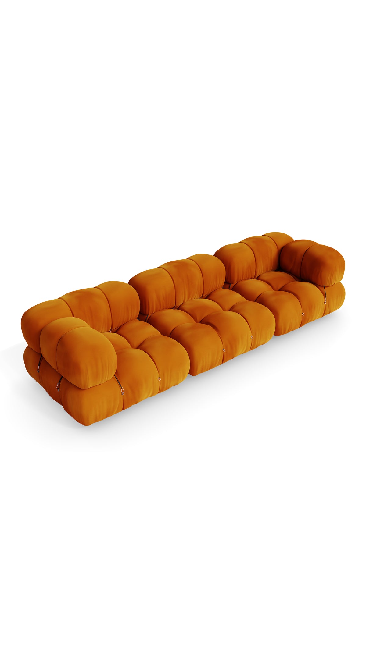 Golden Ochre Velvet Mario Bellini Camaleonda 3-Seater Sofa reproduction, Caméléonde Sofa: Three-Seater by Archetype Forms, in the USA and Canada - Mobile Hero