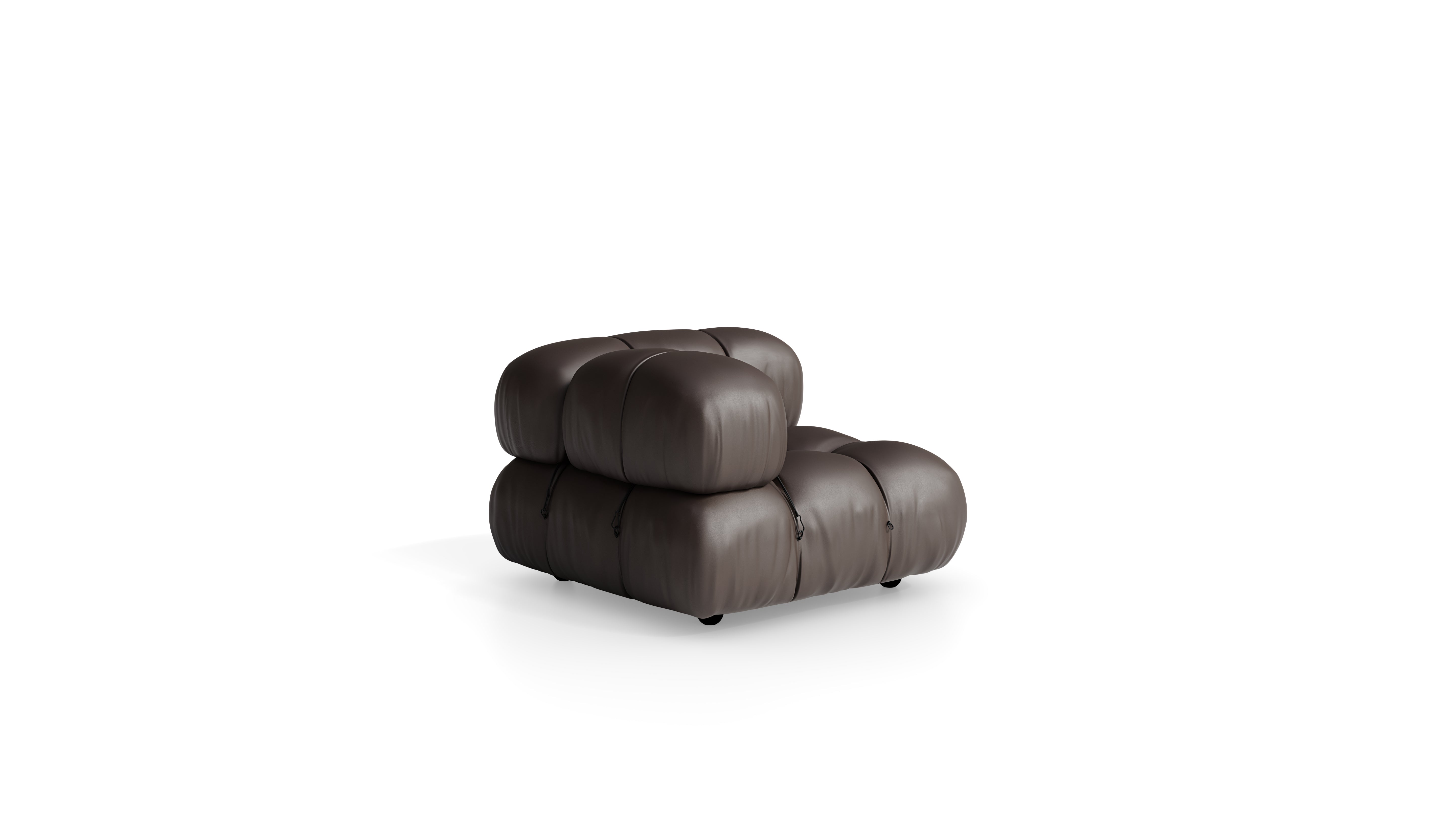 Brunico Leather Mario Bellini Camaleonda Armchair reproduction, Caméléonde Armchair | Corner Module by Archetype Forms, in the USA and Canada - Front Angle 2