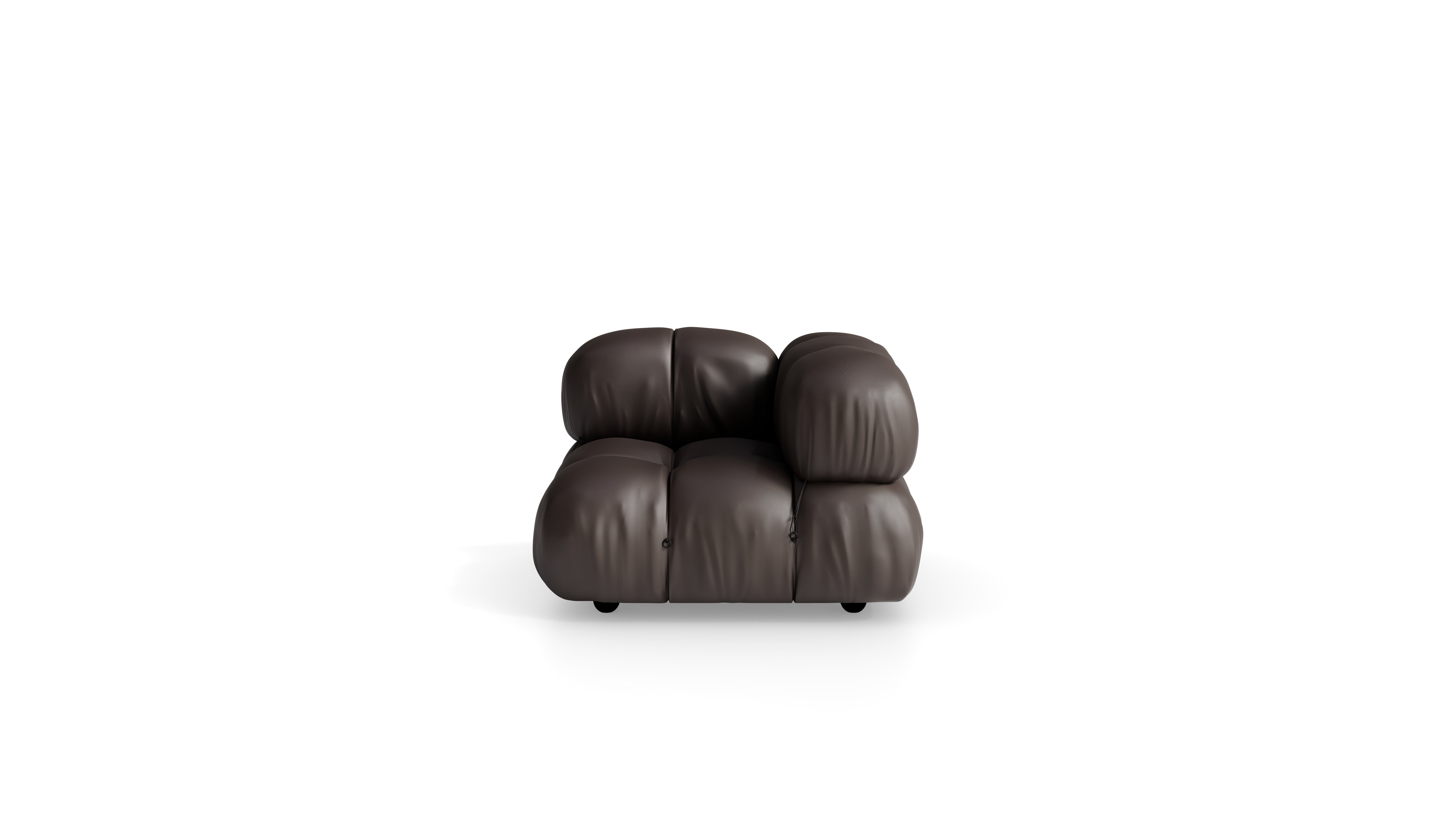Brunico Leather Mario Bellini Camaleonda Armchair reproduction, Caméléonde Armchair | Corner Module by Archetype Forms, in the USA and Canada - Side