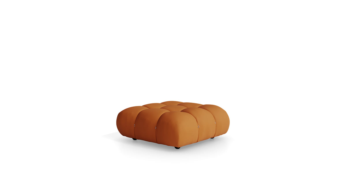 Cuoio Leather Mario Bellini Camaleonda Ottoman reproduction, Caméléonde Ottoman: Square by Archetype Forms, in the USA and Canada - Back Angle