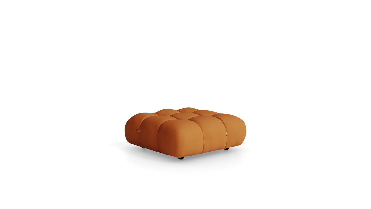 Cuoio Leather Mario Bellini Camaleonda Ottoman reproduction, Caméléonde Ottoman: Square by Archetype Forms, in the USA and Canada - Front Angle 2