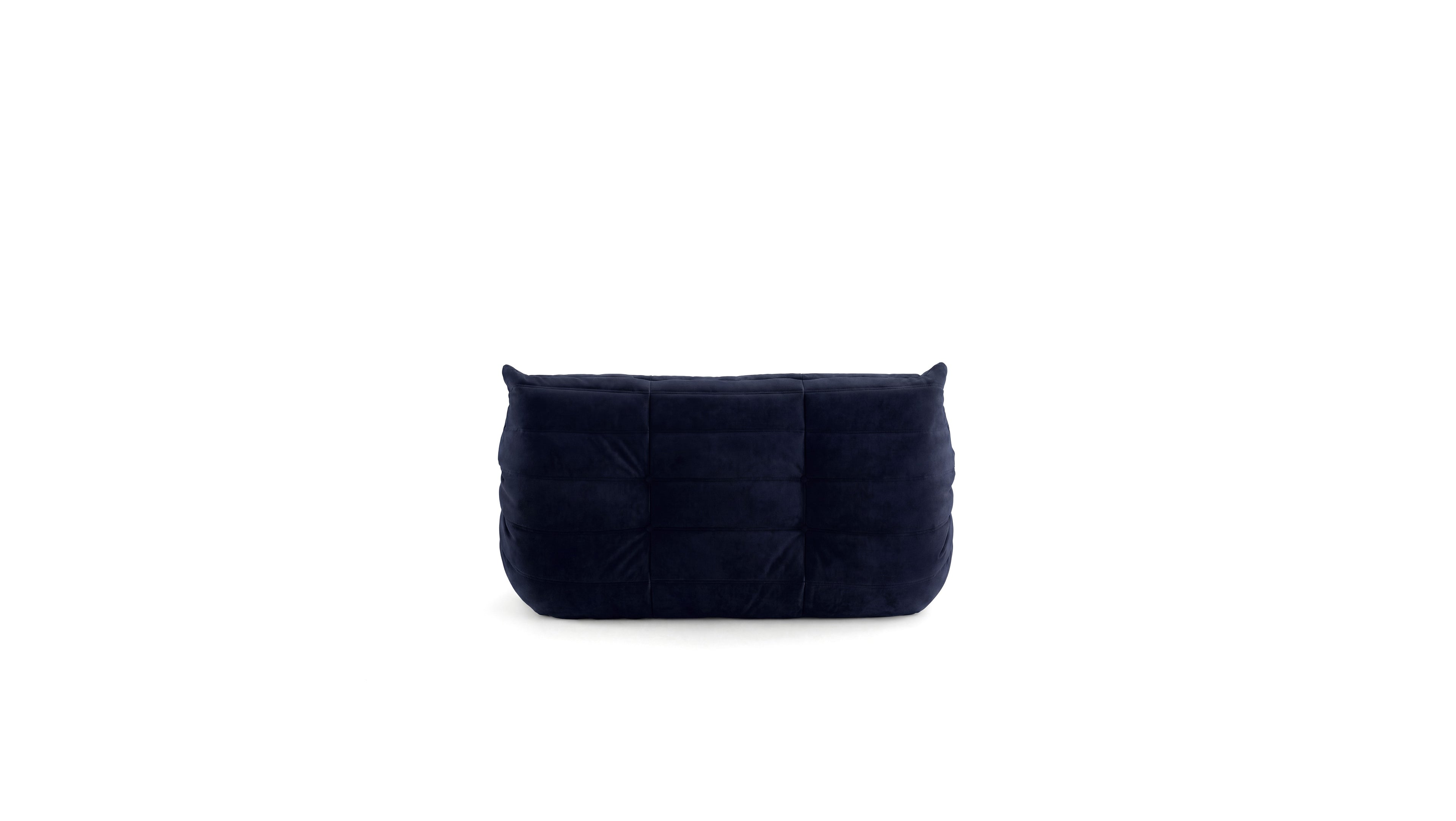Navy blue Togo Sofa Loveseat Without arms on a white background in the USA in Canada - Back