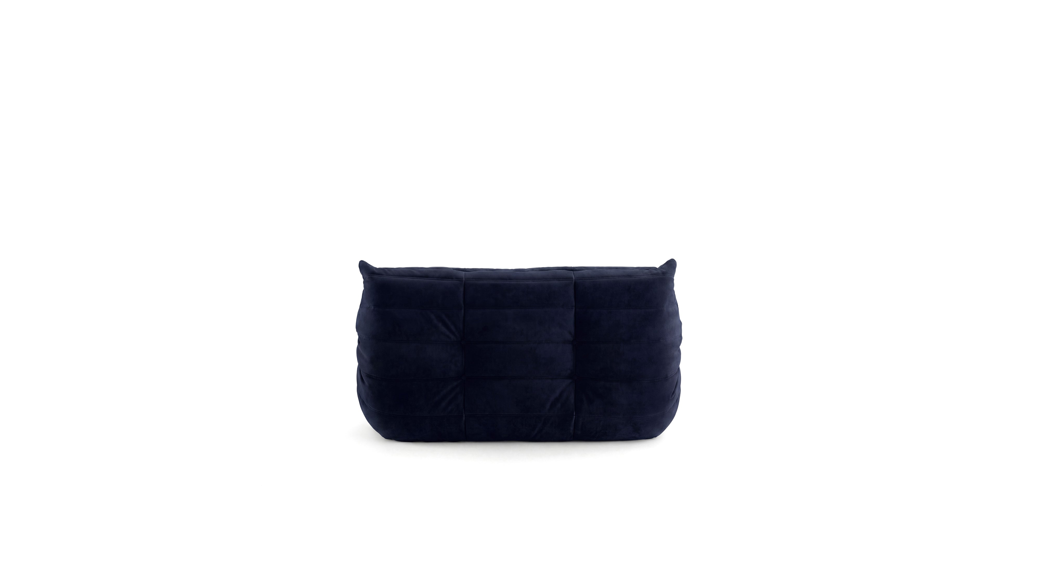 Navy blue Togo Sofa Loveseat Without arms on a white background in the USA in Canada - Back