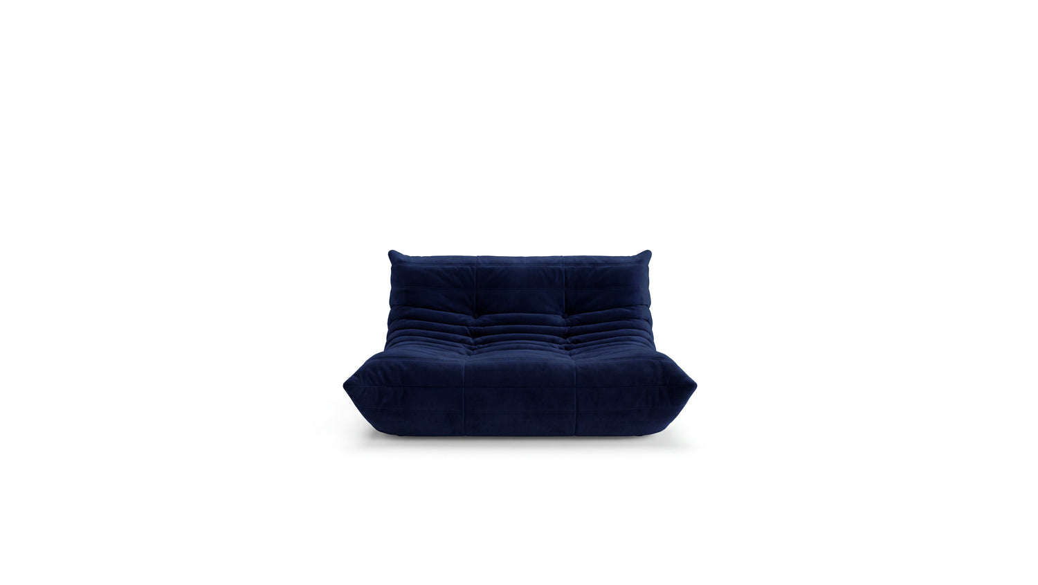 Navy blue Togo Sofa Loveseat Without arms on a white background - Front