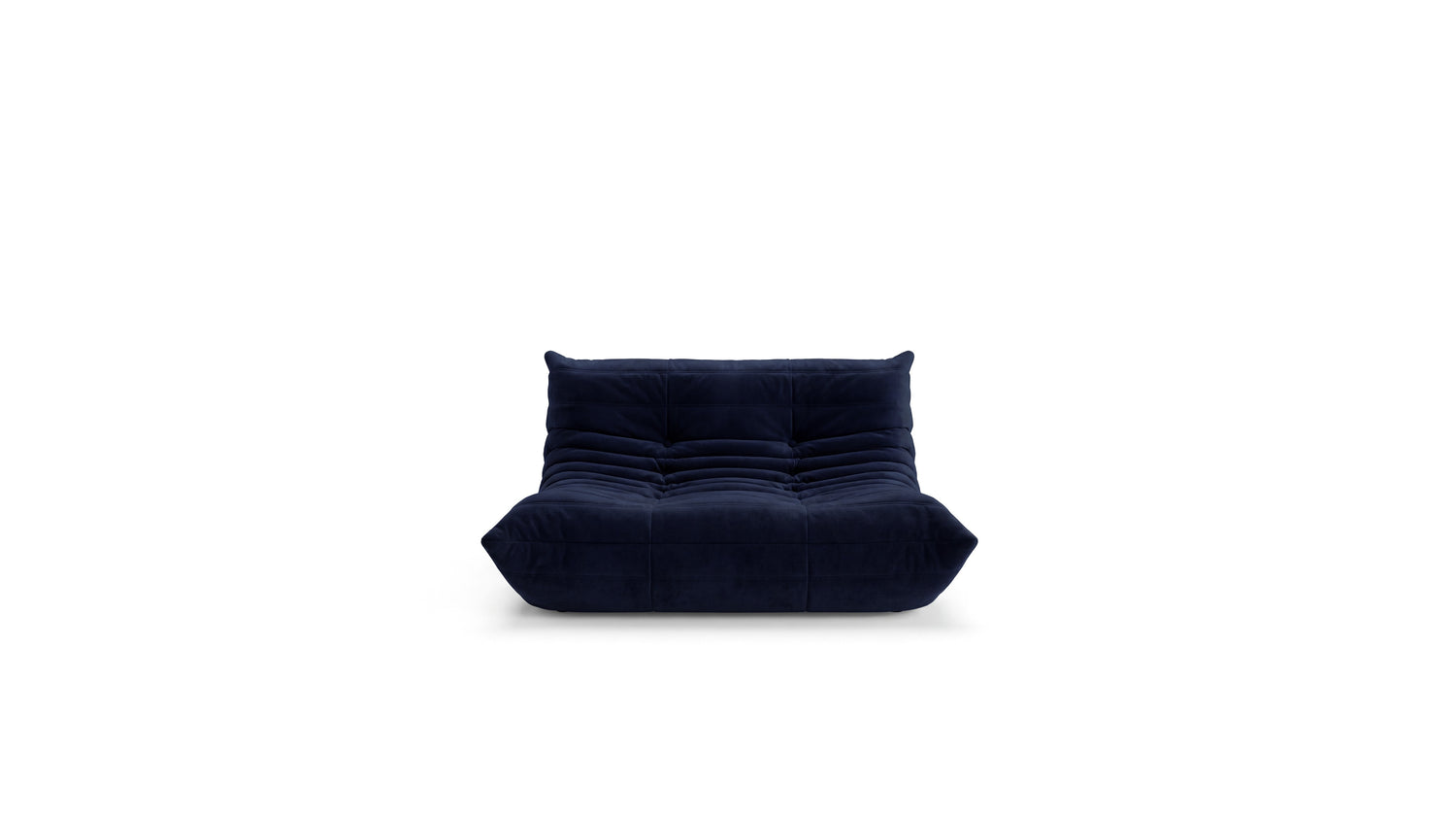 Navy blue Togo Sofa Loveseat Without arms on a white background in the USA in Canada - Front