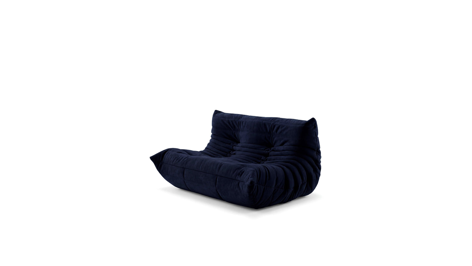 Navy blue Togo Sofa Loveseat Without arms on a white background in the USA in Canada - Front Angle
