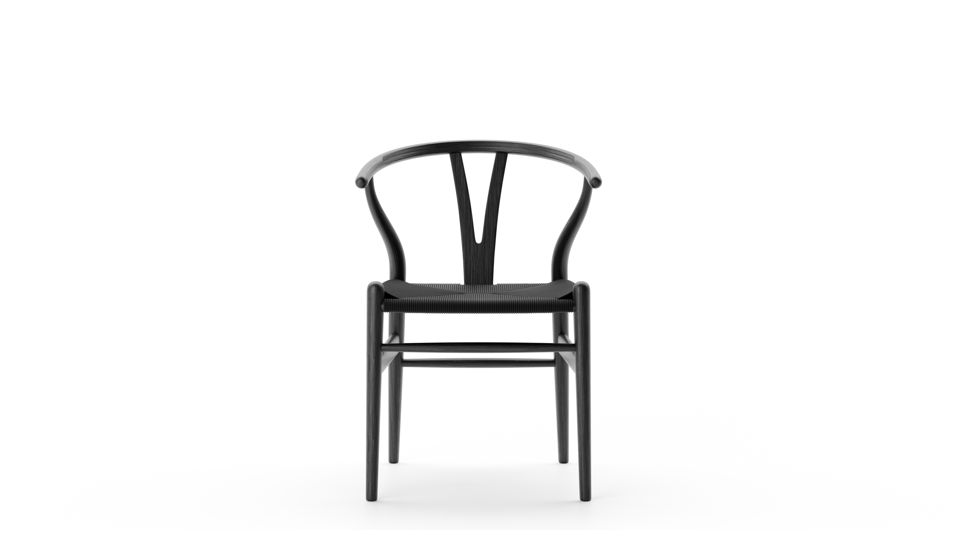 Front view of Hans Wegner 24 Wishbone Chair Style Rope Model, available online in Canada. Designed by Hans Wegner, Made by Archetype Forms.