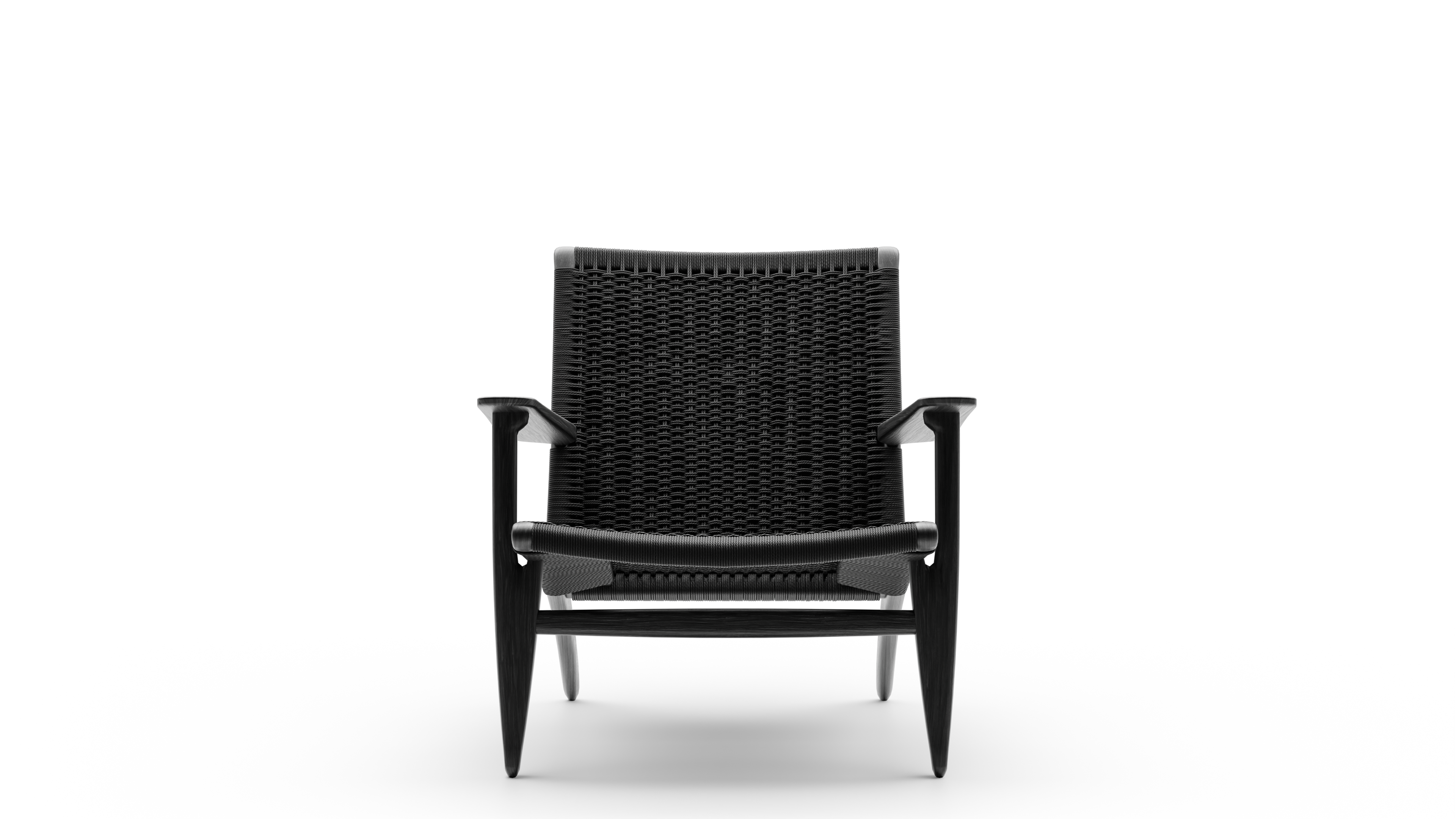 Front view of Hans Wegner 25 Lounge Chair Style Rope Model, available online in Canada. Designed by Hans Wegner, Made by Archetype Forms.