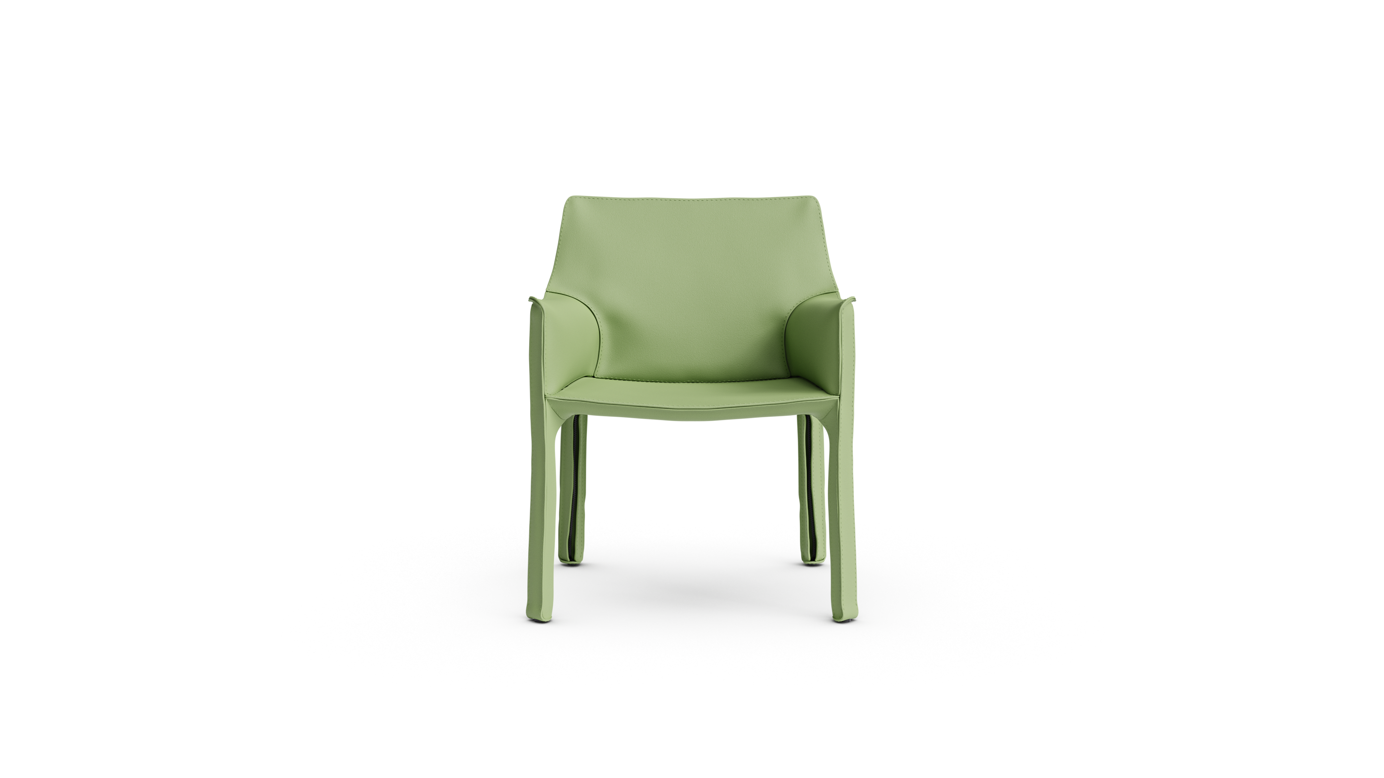 Mario Bellini Cab 413 Armchair Dining Chair in Avocado Green Leather - Available at Archetype Forms in Tsawwassen, BC