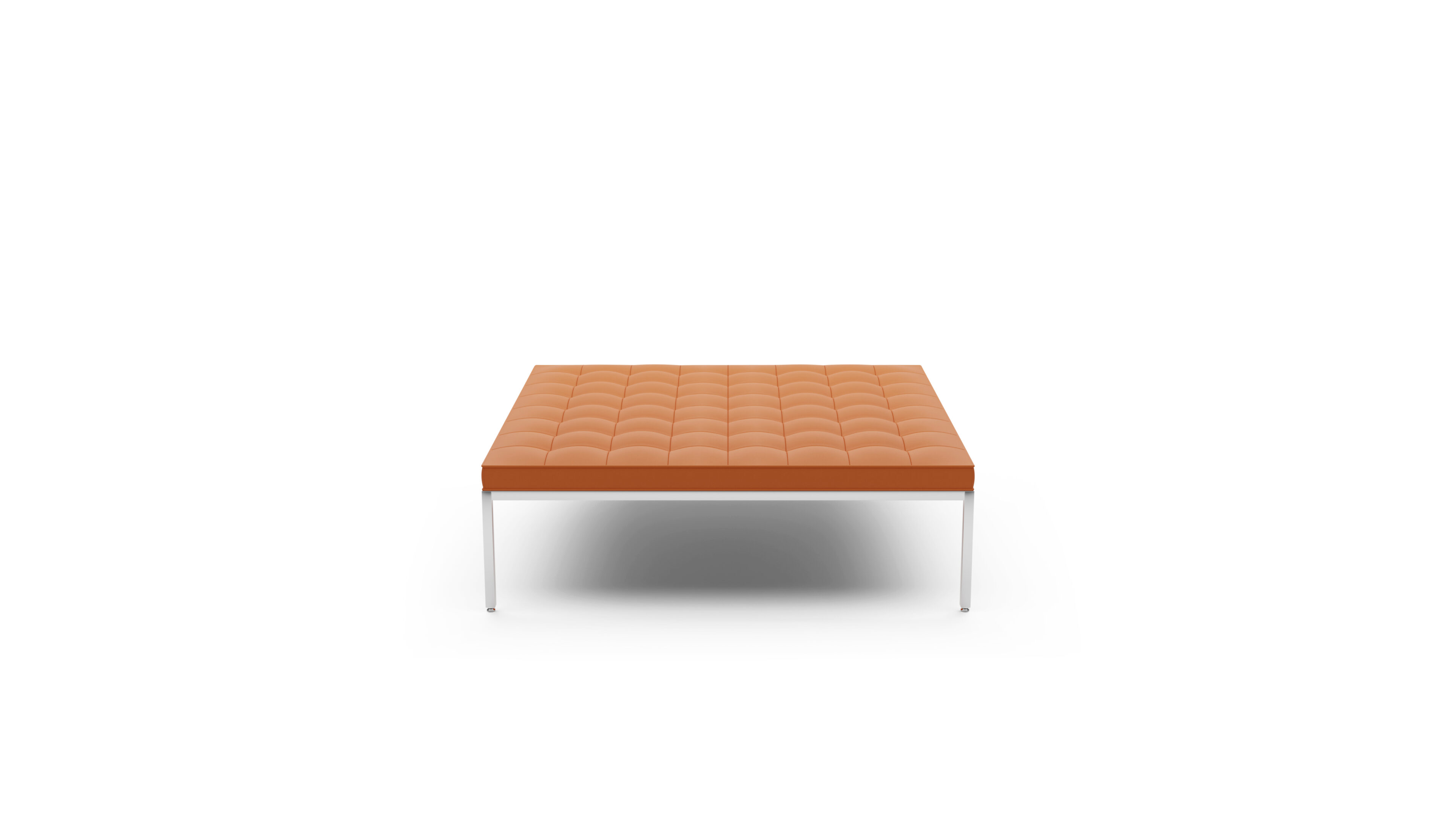 Relaxed Bench: Medium Square Bench 5-Seat 2530yrc5 Reproduction by Archetype Forms - Florence Knoll - Front-Angle View