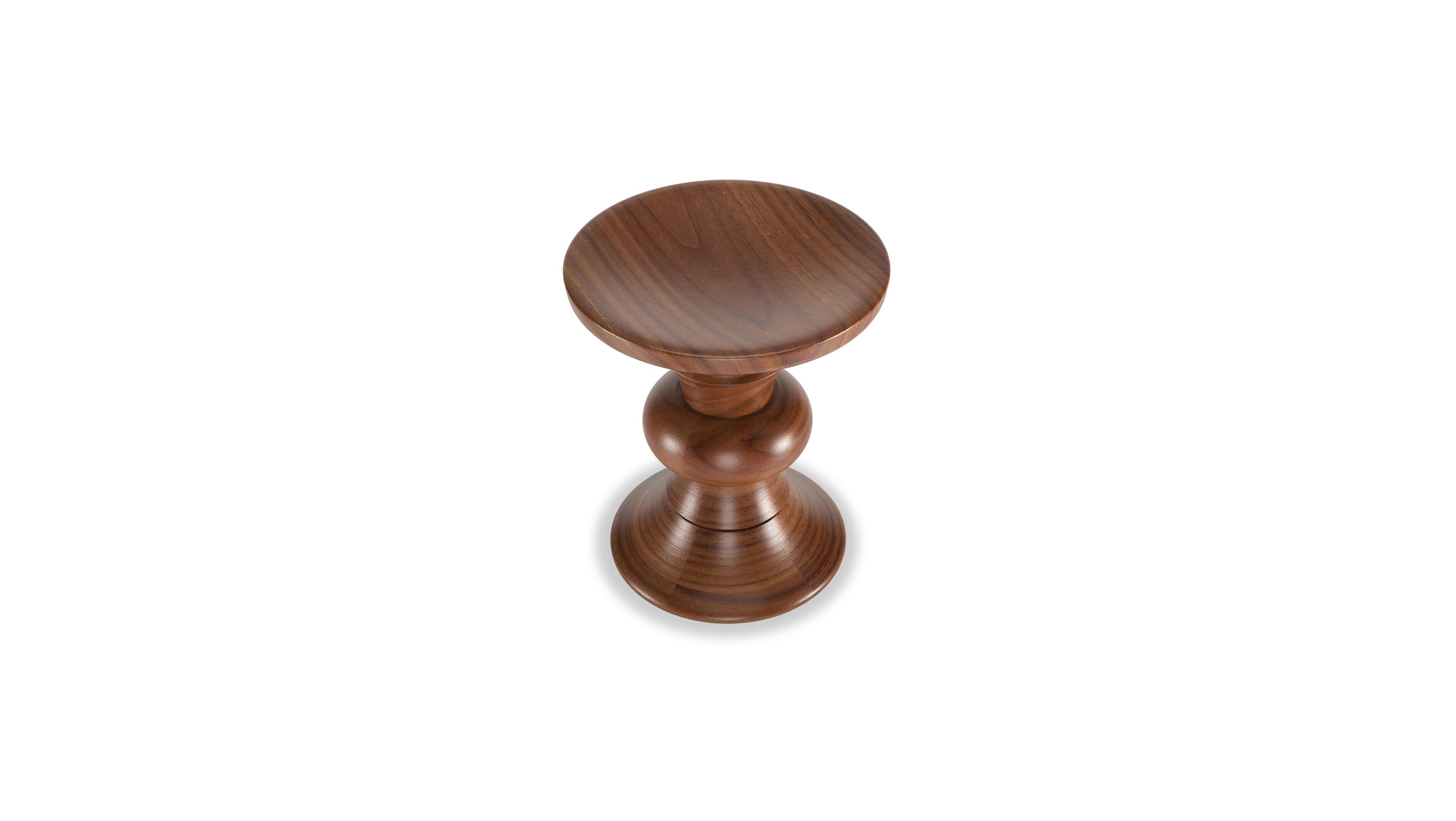 Walnut Turned Stool B Reproduction by Archetype Forms - Charles & Ray Eames - Desktop Hero