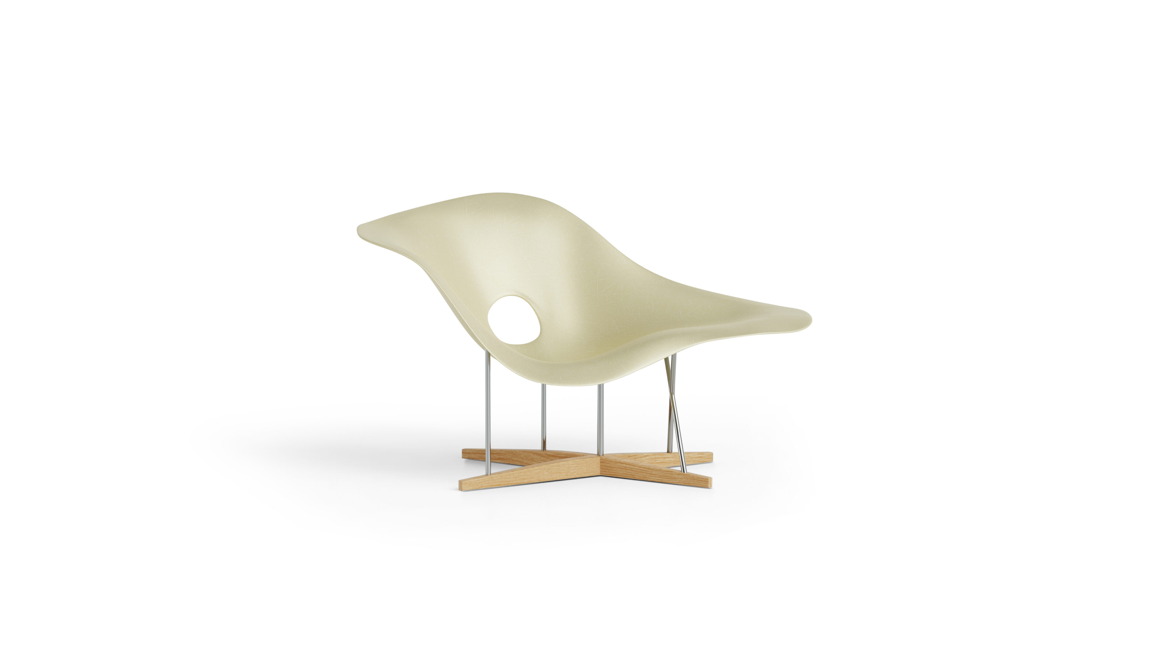 Eames La Chaise Molded FIberglass Reproduction in Parchment by Archetype Forms - Charles & Ray Eames - Desktop Hero