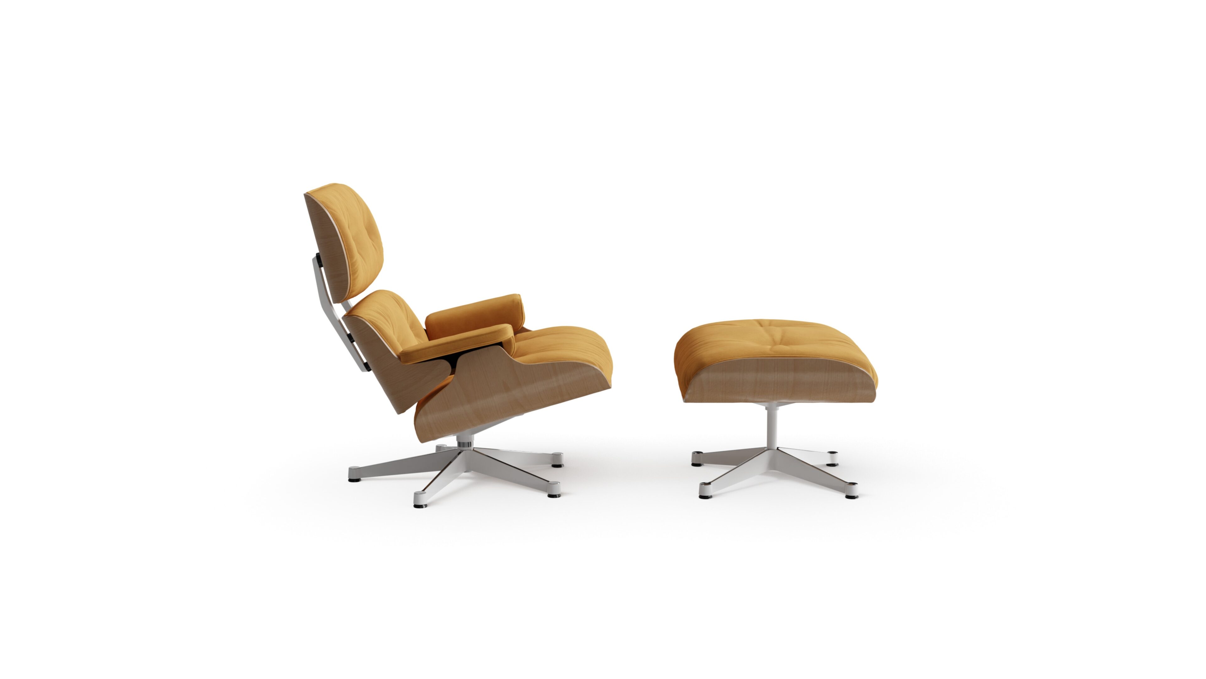 Eames Lounge Chair 670, Eames Ottoman 671, Vitra Base, Molded Plywood Reproduction by Archetype Forms - Charles & Ray Eames - Desktop Hero