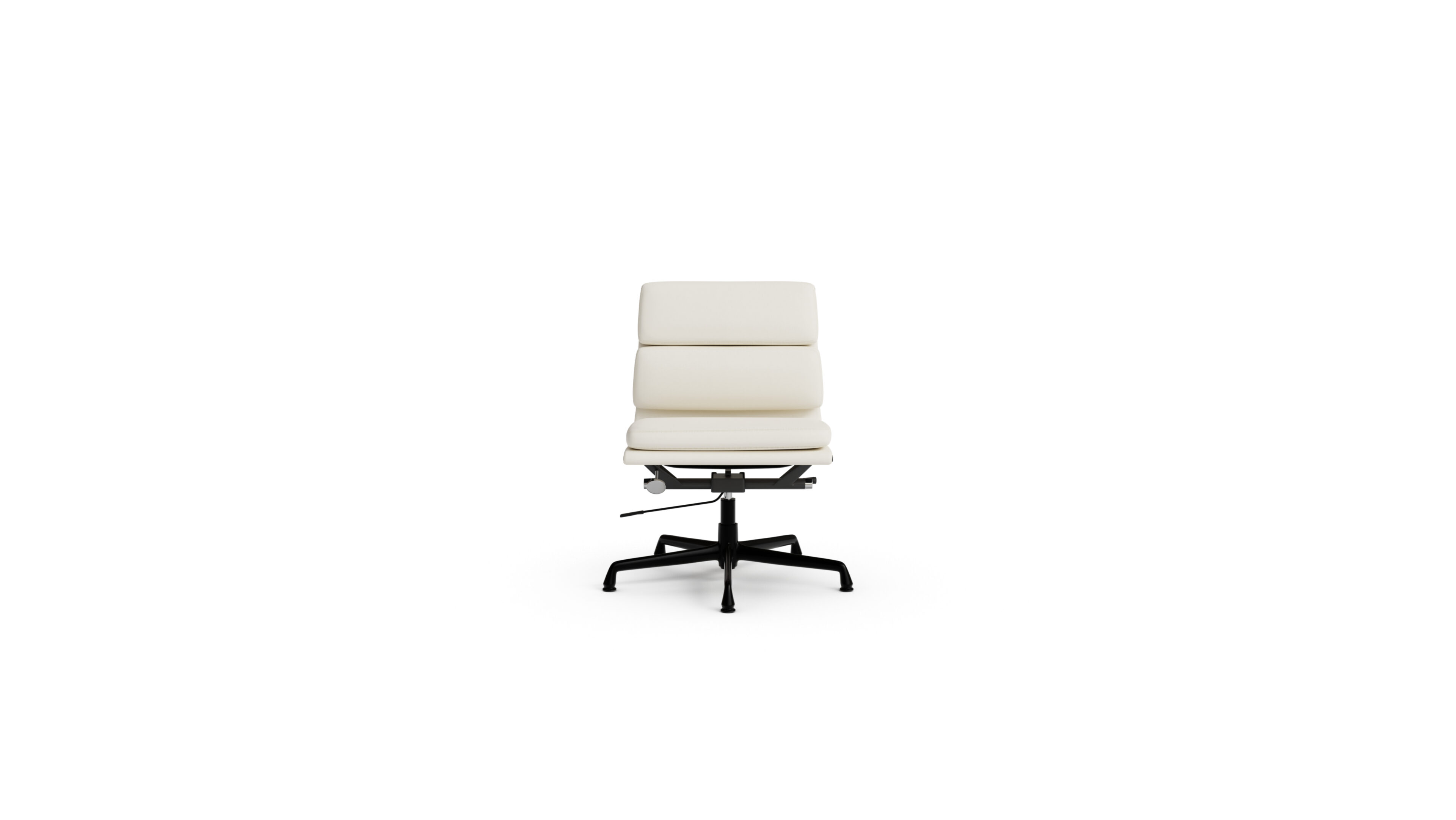 Eames Softpad Management Chair EA 205 & EA 206 On Glides, Pneumatic Lift Reproduction by Archetype Forms - Charles & Ray Eames - Front View