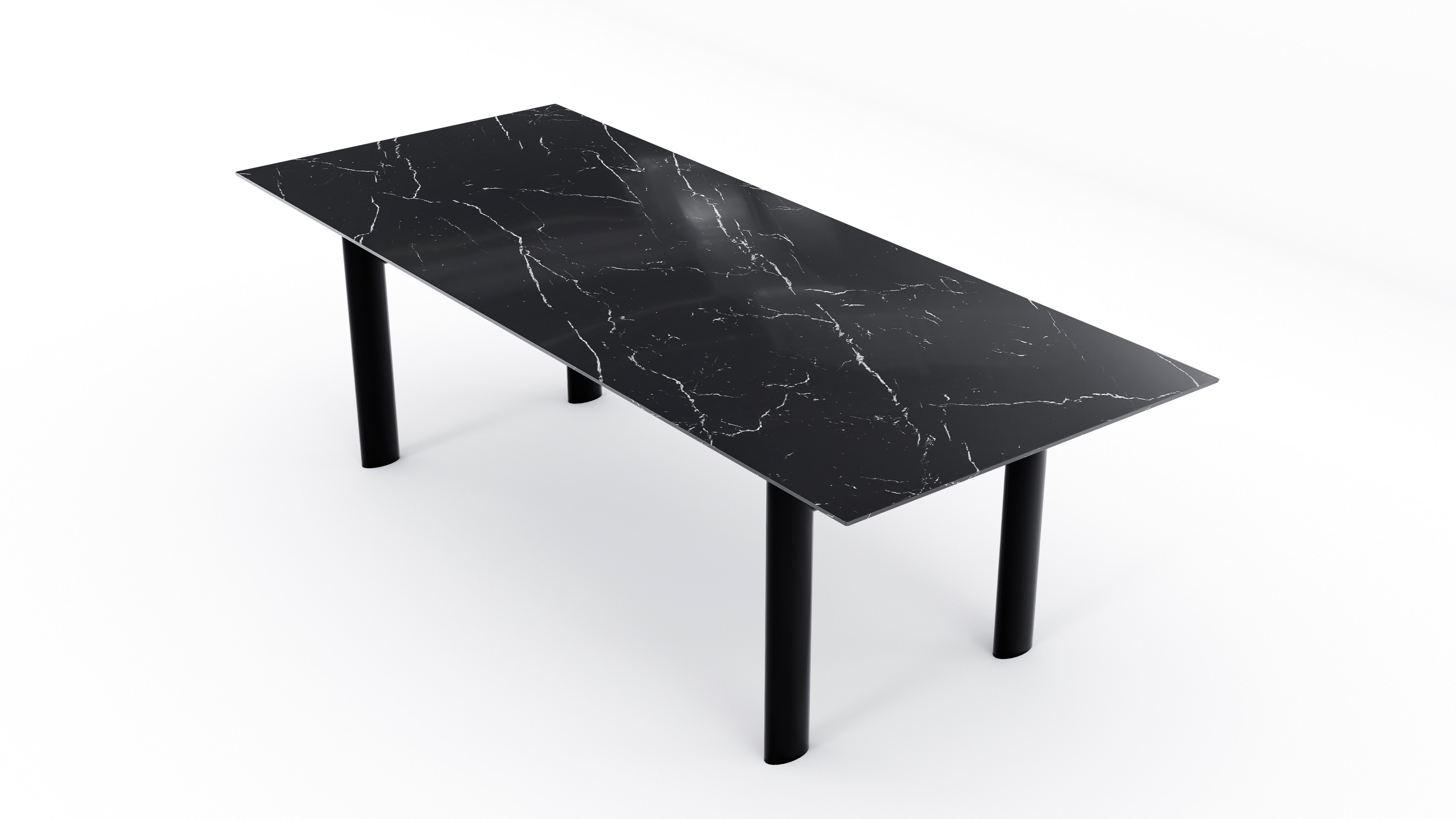 Hero Image of the LC6 Table Tube d'Avion Table Dining Table Stone Top by Le Corbusier, designed by Le Corbusier in 1928, available online in Canada. Made by Archetype Forms.