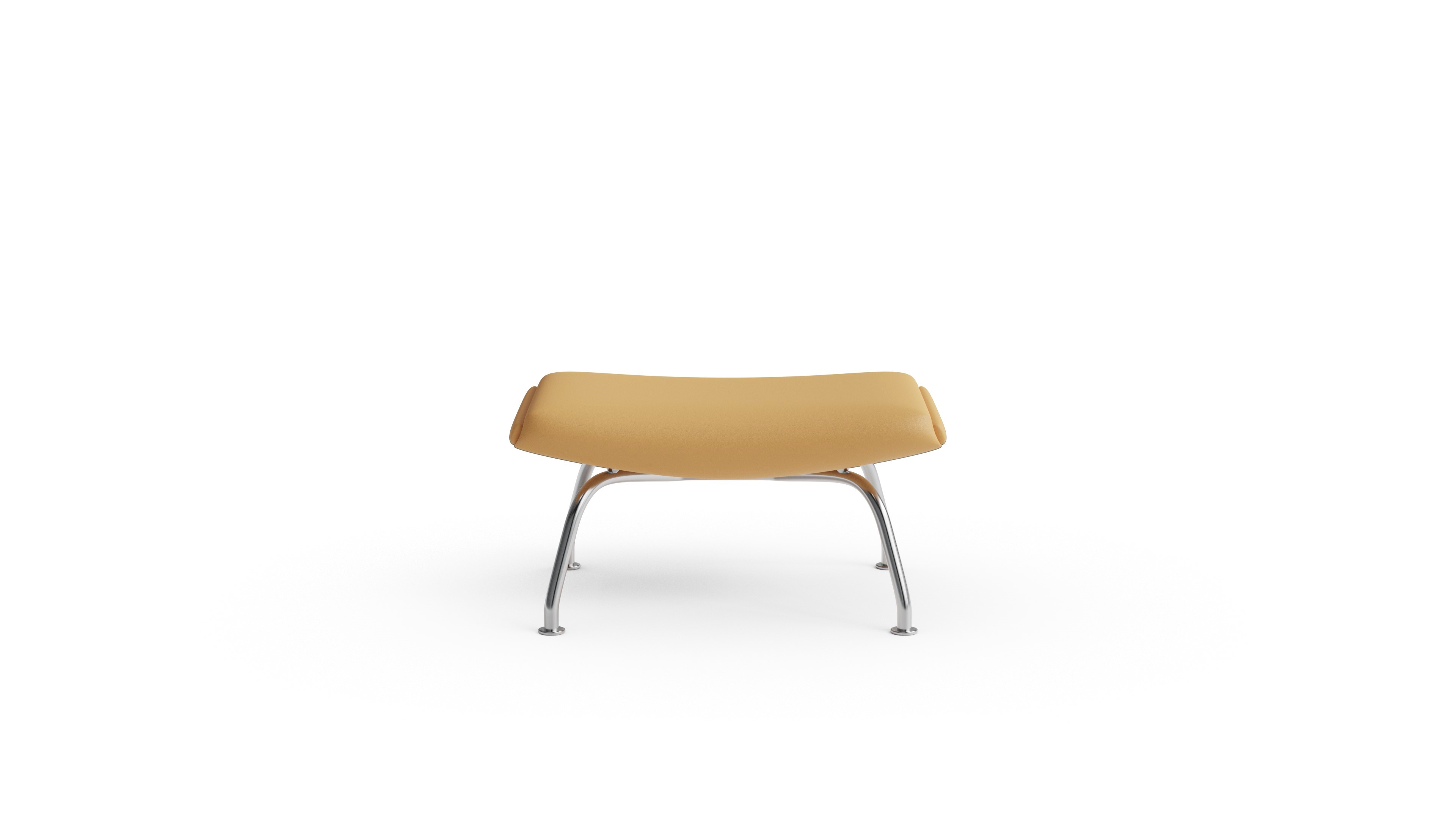 1002 Ox Ottoman & Queen Ottoman Reproduction by Archetype Forms - Hans Wegner - Front-Angle View, Leather