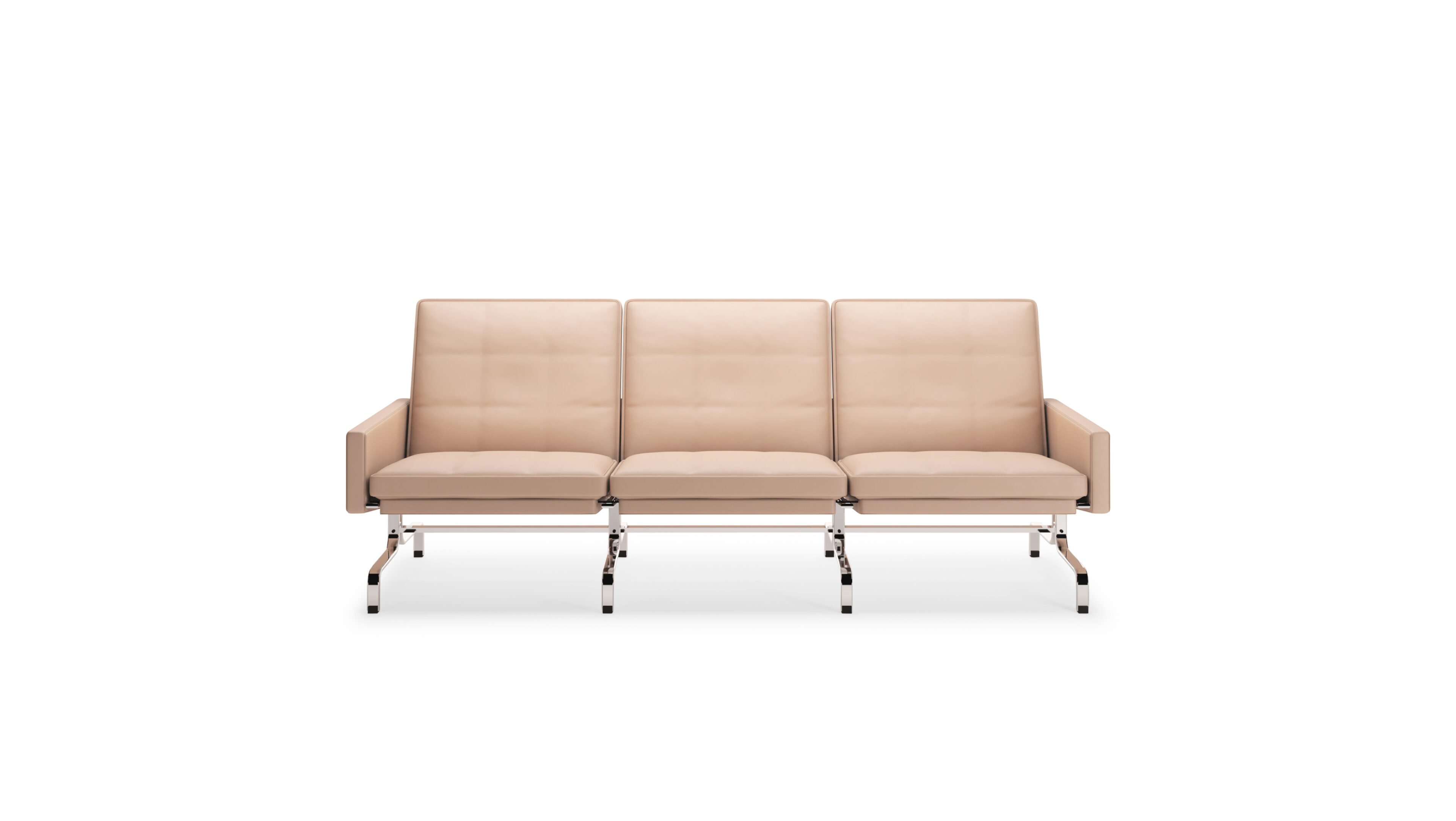 Hero image of the Poul Kjærholm PK31 3-seater Sofa by Poul Kjærholm, available online in Canada. Made by Archetype Forms.